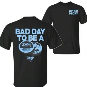 Zyn Shirt Upper Decky Black T-Shirt with Blue Print